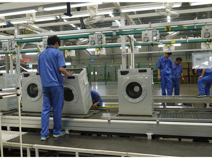 为广州某公司生产的自动洗衣机生产线